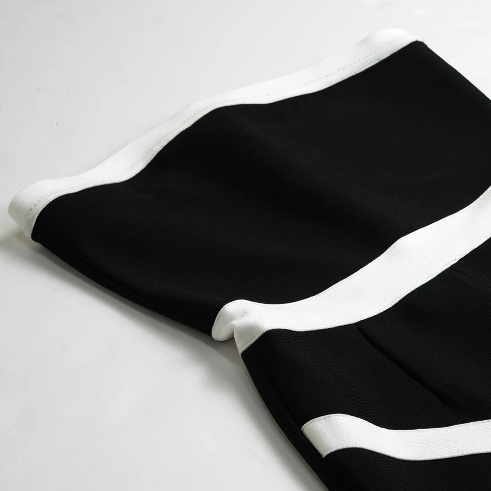 Streetwear Black Knitted Sexy Strapless Bodycon Jumpsuit Women Overalls 2022 Long Bodycon Skinny Rompers Bandage Jumpsuit Female