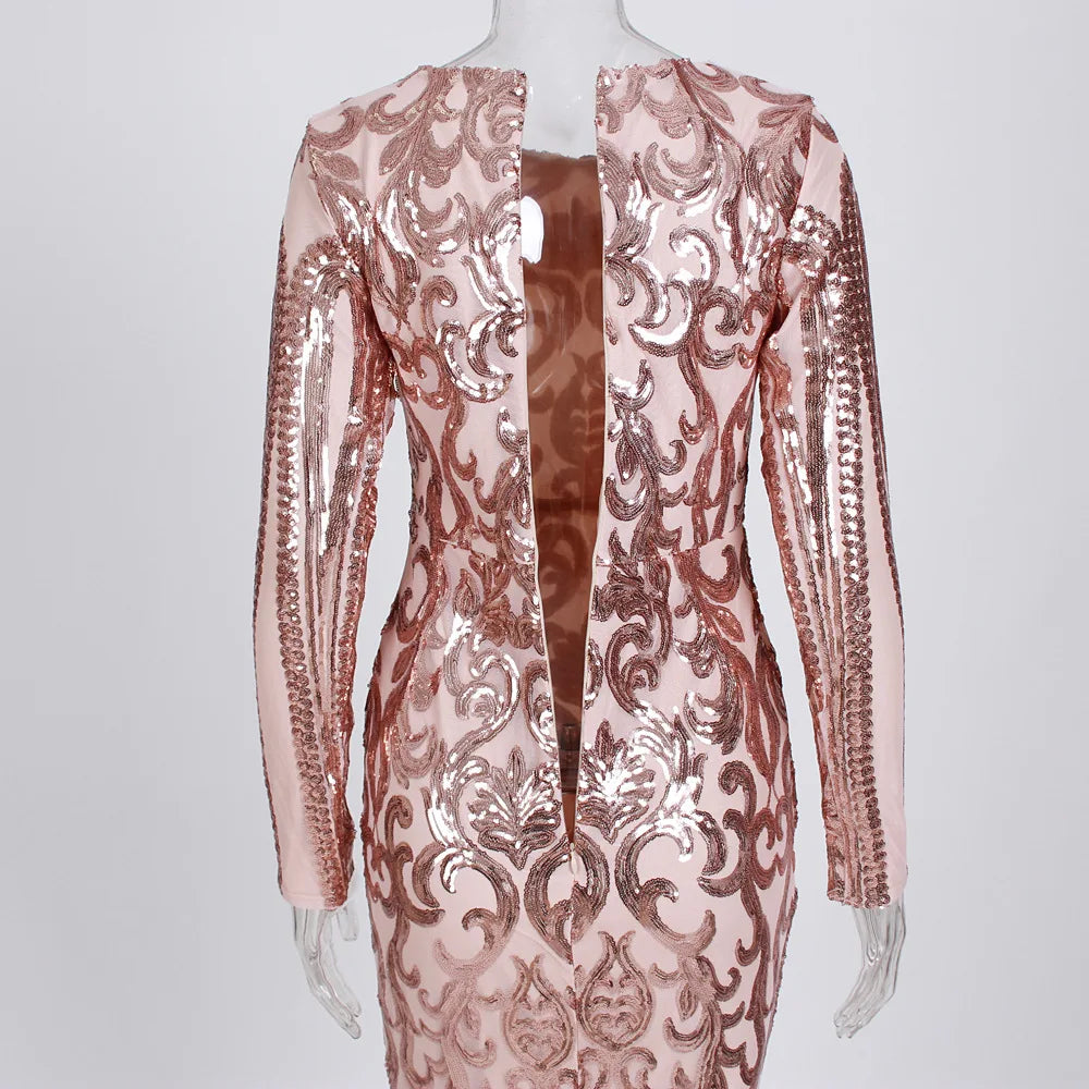 2024 Club Clothing Women Dress Summer Bandage Dress Evening Party Sexy Floor-Length Garment Sleeves O-Neck