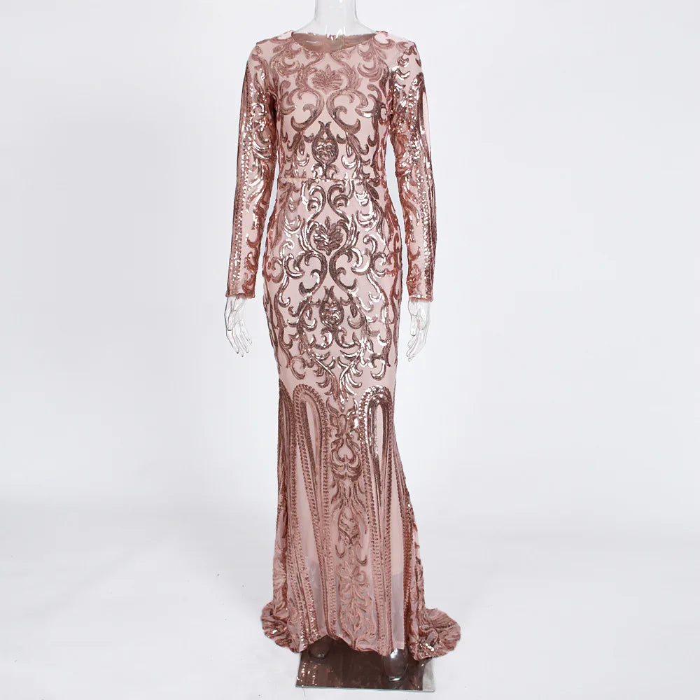 2024 Club Clothing Women Dress Summer Bandage Dress Evening Party Sexy Floor-Length Garment Sleeves O-Neck