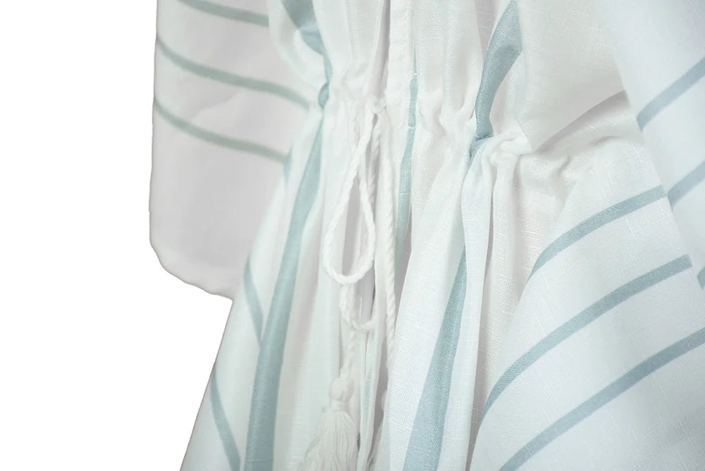 Swimsuit Cover Up Cardigan Fashion Striped Tie Dye Tunic Beach Pareo Women Clothes Kimono Beachwear Waist Tie Bikini Robe Cape