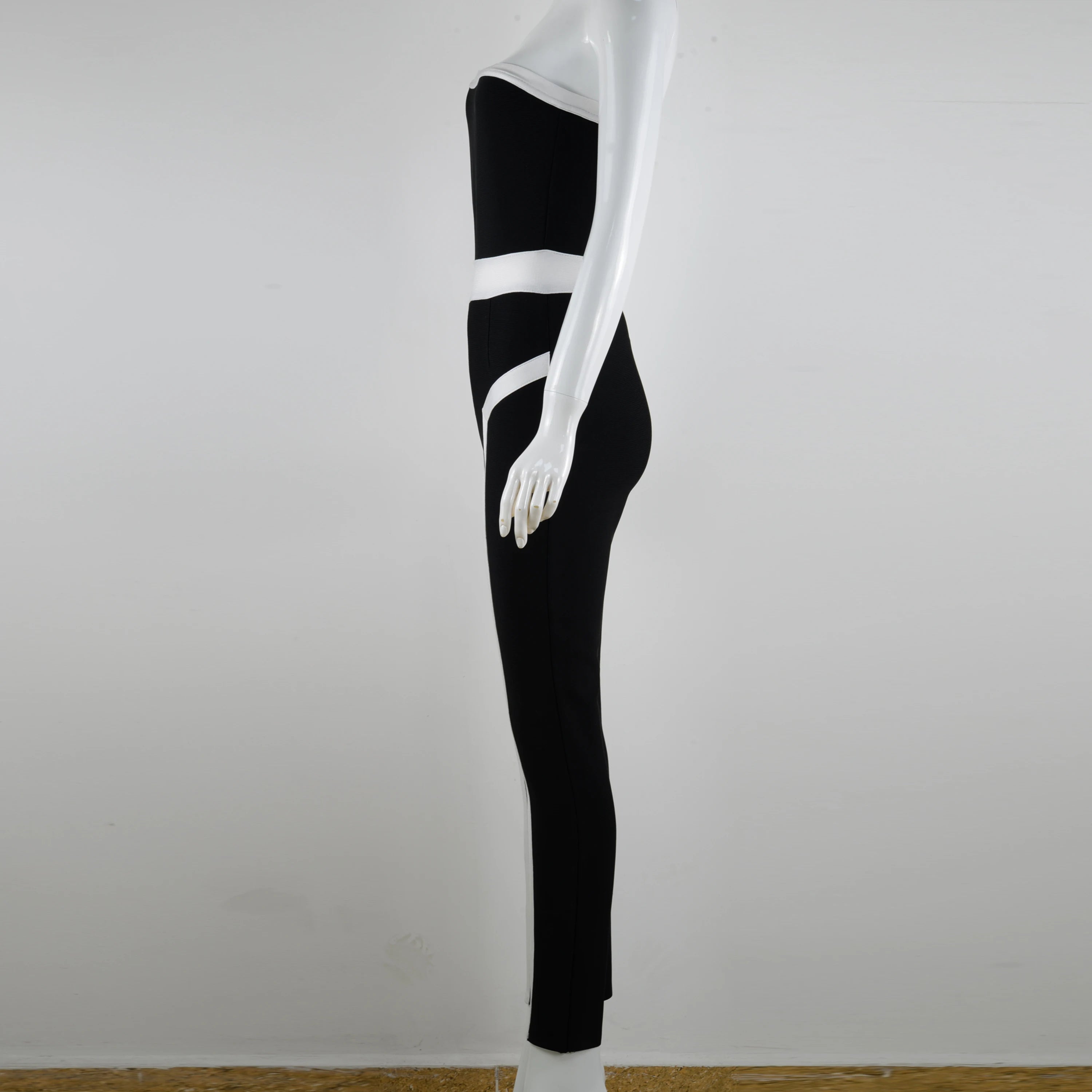 Streetwear Black Knitted Sexy Strapless Bodycon Jumpsuit Women Overalls 2022 Long Bodycon Skinny Rompers Bandage Jumpsuit Female