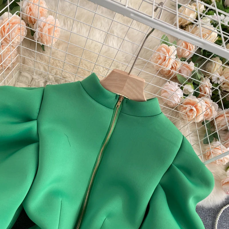 2020 Autumn Winter Women Blouse And Tops Half Turtleneck Puff Long Sleeve Front And Back 2 Ways Wear Slim Fashion Femme Shirts