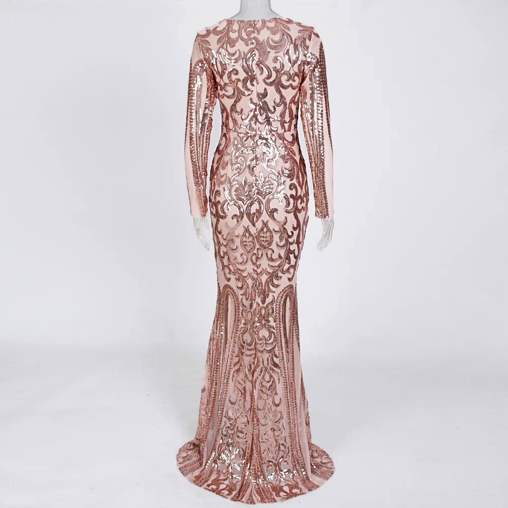 2024 Club Clothing Women Dress Summer Bandage Dress Evening Party Sexy Floor-Length Garment Sleeves O-Neck