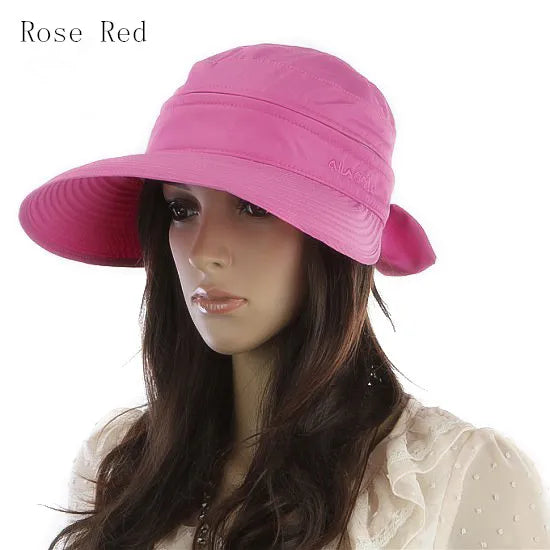 2019 New Summer Fashion Korean Style Bowknot Big Visor Cap Color Matching Beach Sun Hat for Women Chapeau Femme Ete