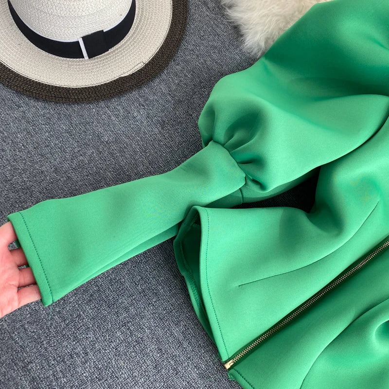 2020 Autumn Winter Women Blouse And Tops Half Turtleneck Puff Long Sleeve Front And Back 2 Ways Wear Slim Fashion Femme Shirts