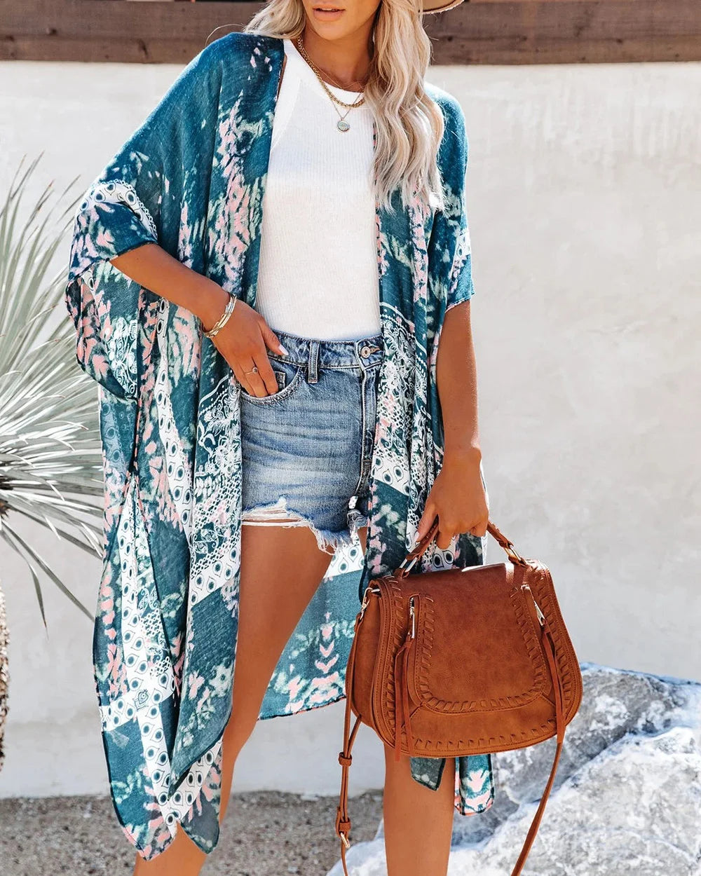 Boho Sexy Swimsuit Cover Up Beach Outing Fashion Print Bikini Cover-ups Kimono 2023 Women Beachwear Swimwear Pareo Woman Clothes