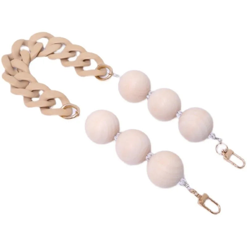 New Fashion Woman Bags Accessory Chain Wooden  Acrylic Metal Chain Luxury Strap Women Shoulder Clutch Handle Chain