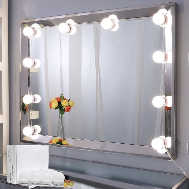 4/6/8/10/12/14pcs Makeup Mirror Light Set USB Dimmable Led Mirror Front Lamp for Bathroom Table Mirror Vanity Light Bulbs
