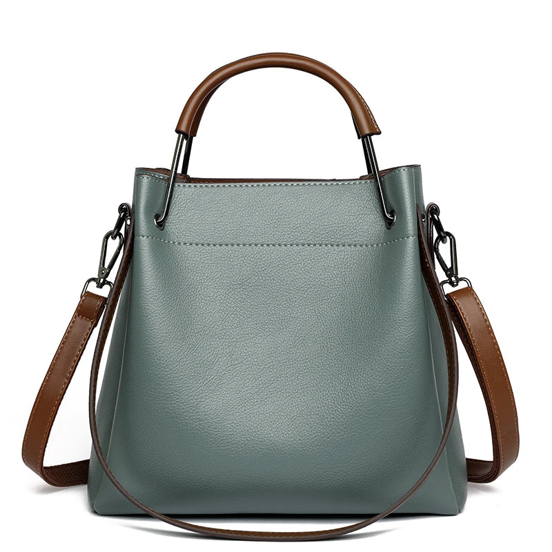 2025 Girl Daily Casual PU Leather Crossbody Shoulder Buckets Fashion Bags Large Capacity Crossbody Soft Shopping Ladies Handbags