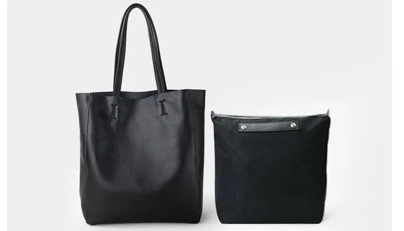 Women Luxury Bag Casual Tote Female Fashion Summer Beach Handbag Lady Popular Soft Cowhide Genuine Leather Shoulder Shopping Bag