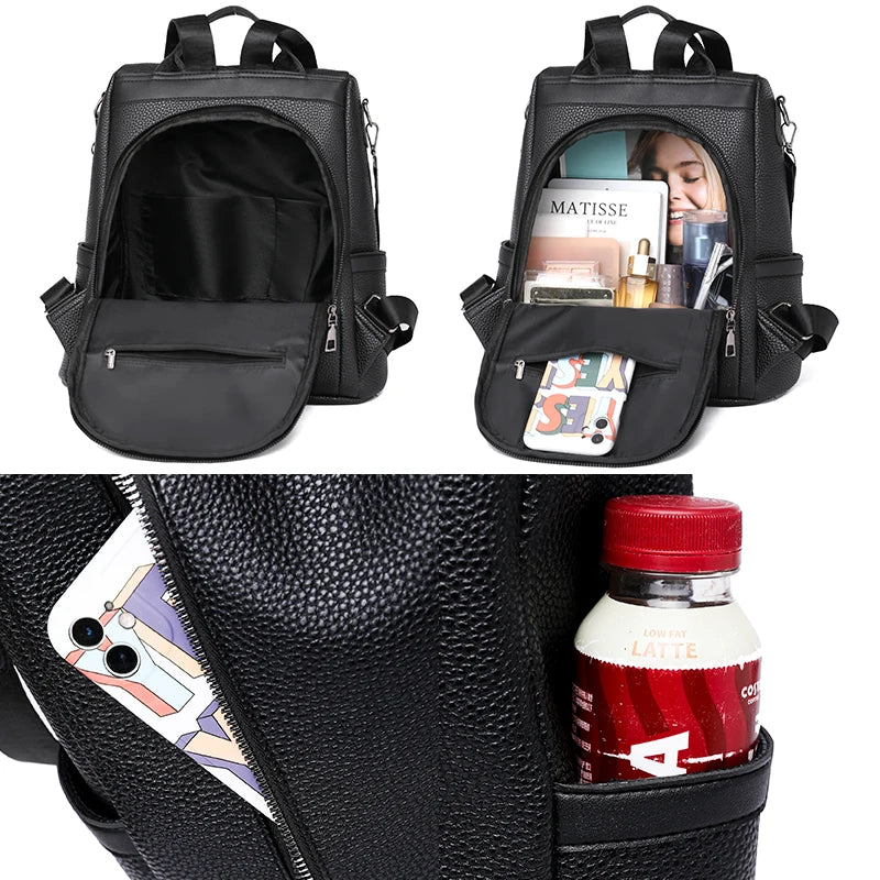 Multi-purpose Women's Backpack Female Retro Luxury Design Shoulder Bags New Fashion Famous Designer Anti-theft Ladies Backpacks