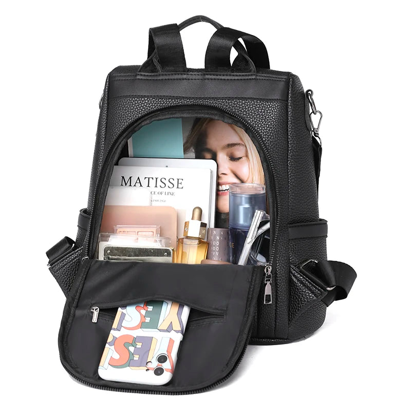 Multi-purpose Women's Backpack Female Retro Luxury Design Shoulder Bags New Fashion Famous Designer Anti-theft Ladies Backpacks