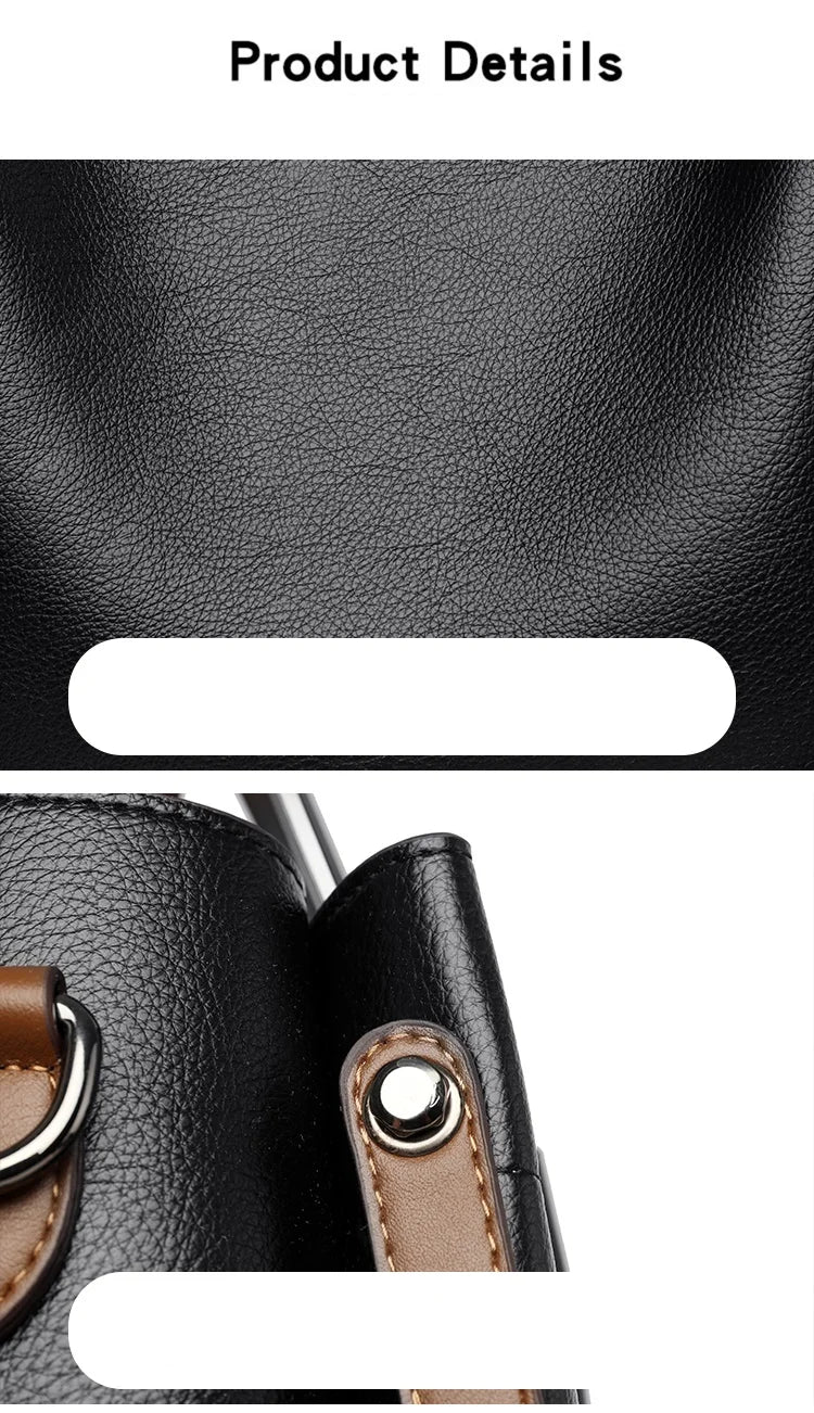2025 Girl Daily Casual PU Leather Crossbody Shoulder Buckets Fashion Bags Large Capacity Crossbody Soft Shopping Ladies Handbags