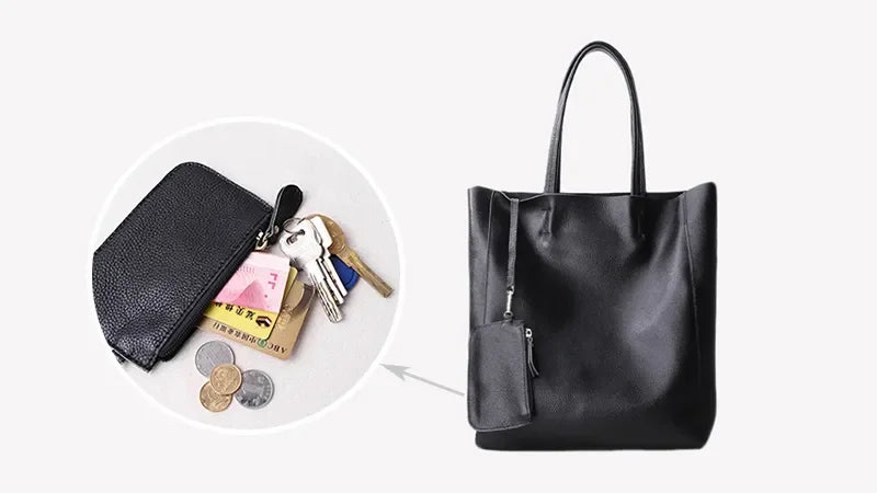 Women Luxury Bag Casual Tote Female Fashion Summer Beach Handbag Lady Popular Soft Cowhide Genuine Leather Shoulder Shopping Bag