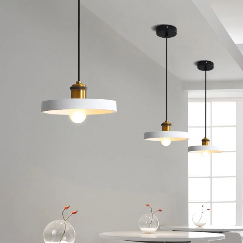 Modern Vintage Pendant Light Three Simple Creative Macaron Iron Lamp Bar  Nostalgic Personalized Hanging Lamps