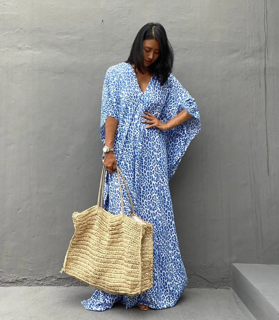 Kimono Bohemian Beach Swimsuit Cover Up Pareo Beach Women Tunics Beachwear 2023 Summer Long Bikini Blouse beach outfit for women