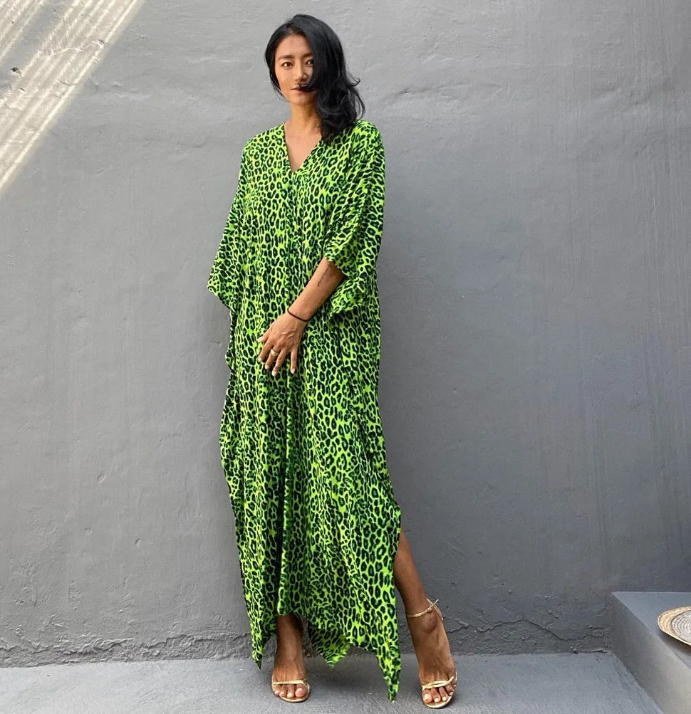 Kimono Bohemian Beach Swimsuit Cover Up Pareo Beach Women Tunics Beachwear 2023 Summer Long Bikini Blouse beach outfit for women