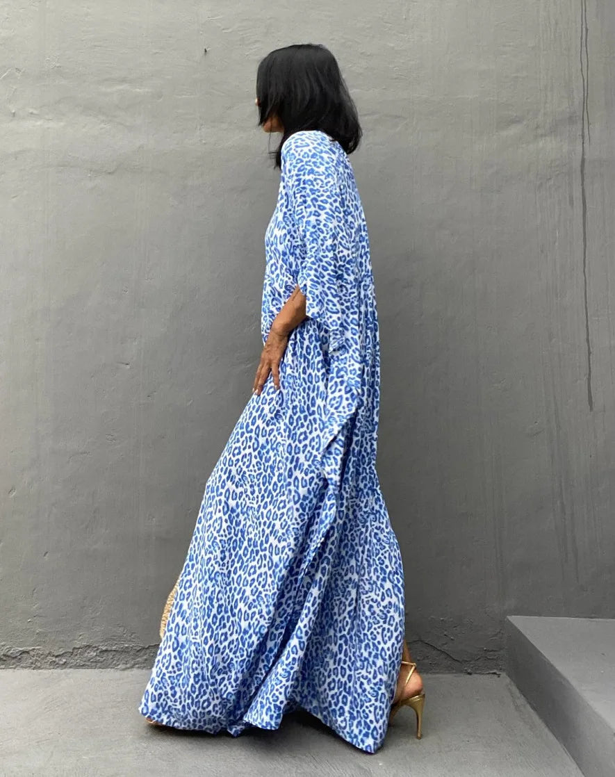 Kimono Bohemian Beach Swimsuit Cover Up Pareo Beach Women Tunics Beachwear 2023 Summer Long Bikini Blouse beach outfit for women