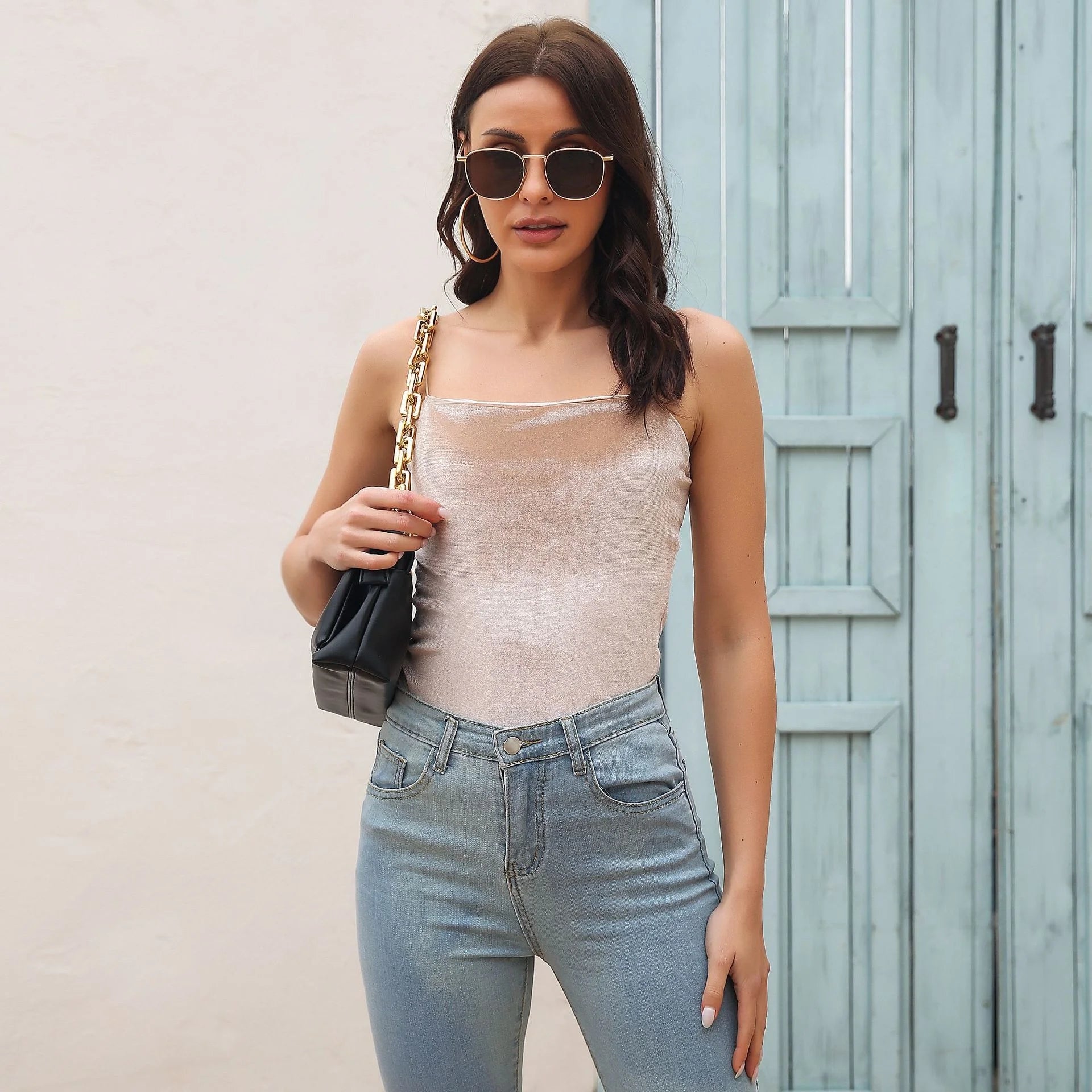 7 Colors Velvet Camis Sleeveless Suspender Vest 2022 Spring Summer Fashion Spaghetti Strap Basic Shirts Fitnes Women Tank Tops