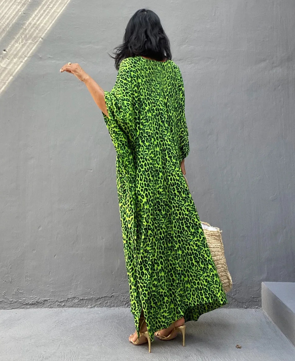 Kimono Bohemian Beach Swimsuit Cover Up Pareo Beach Women Tunics Beachwear 2023 Summer Long Bikini Blouse beach outfit for women