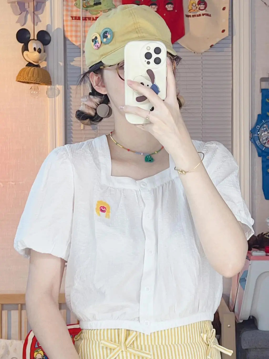 2023 Summer New Original Niche Design Women's White Cropped Shirts Crop Tops Cotton Short-sleeved Spicy Girl Short Blouse