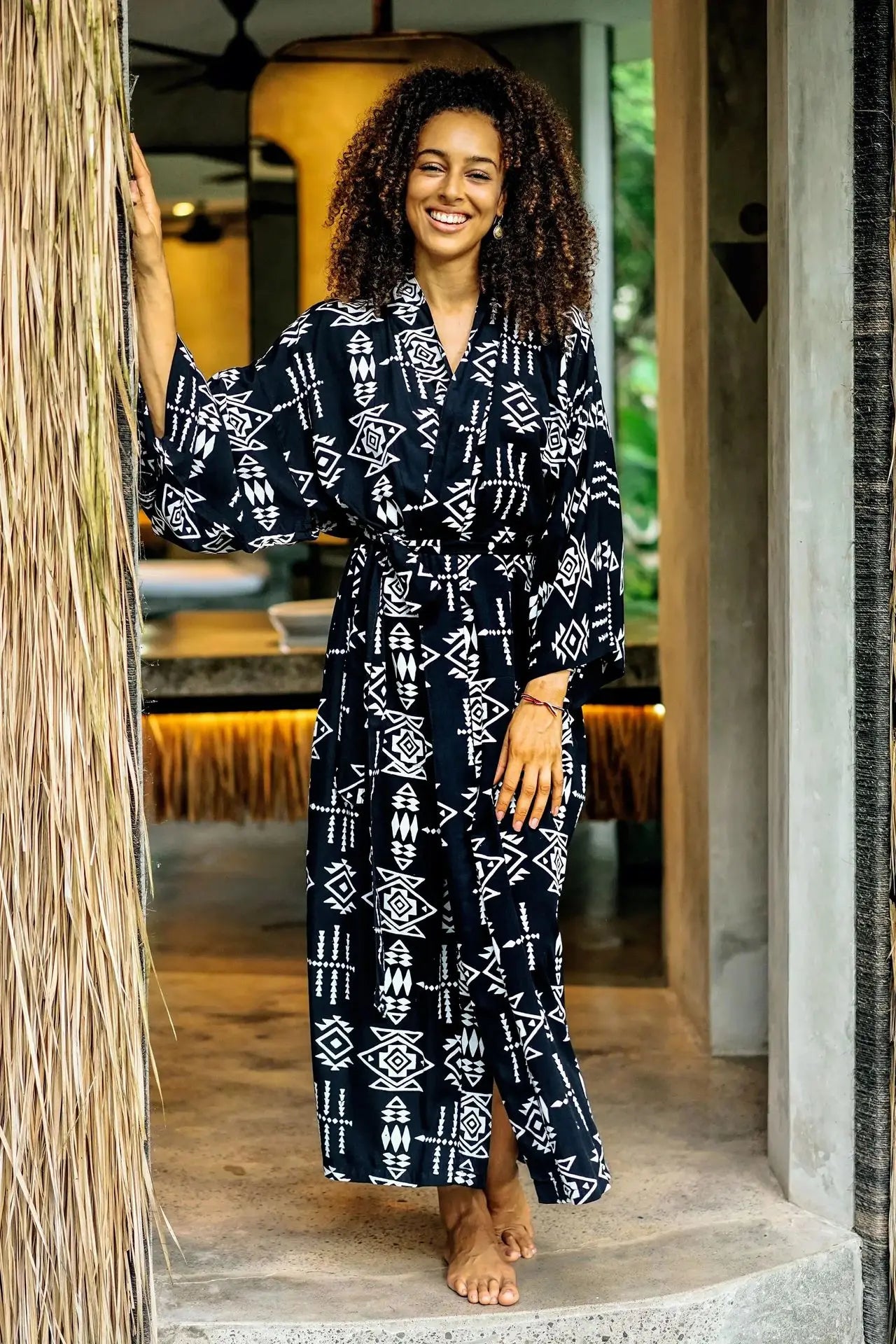 Kimono Bohemian Beach Swimsuit Cover Up Pareo Beach Women Tunics Beachwear 2023 Summer Long Bikini Blouse beach outfit for women