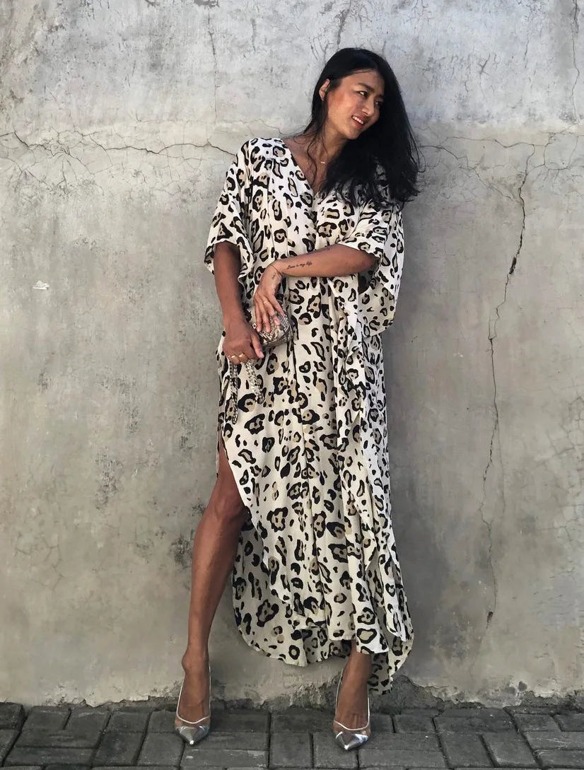 Kimono Bohemian Beach Swimsuit Cover Up Pareo Beach Women Tunics Beachwear 2023 Summer Long Bikini Blouse beach outfit for women