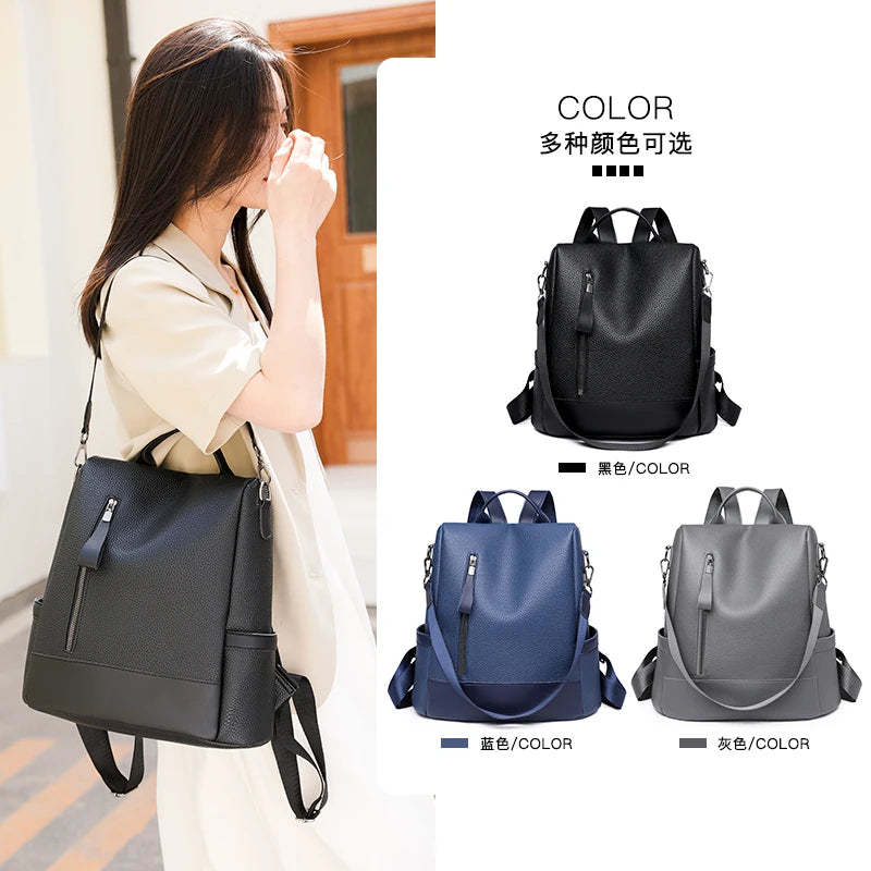 Multi-purpose Women's Backpack Female Retro Luxury Design Shoulder Bags New Fashion Famous Designer Anti-theft Ladies Backpacks