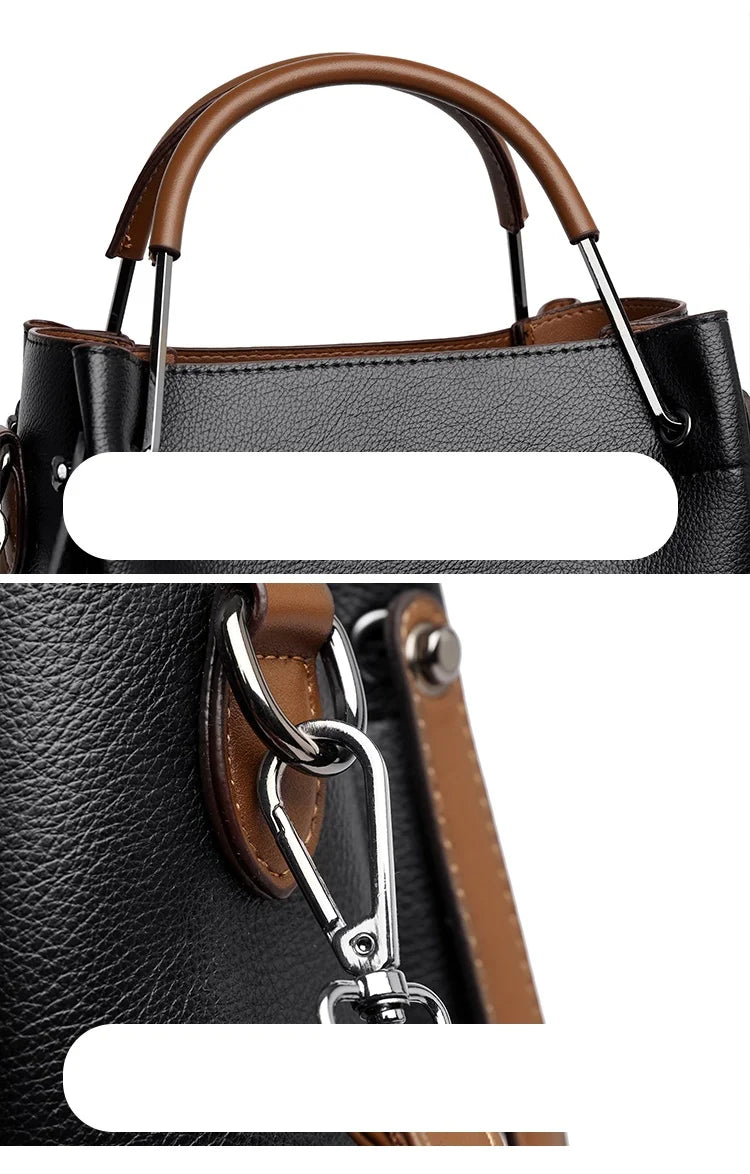 2025 Girl Daily Casual PU Leather Crossbody Shoulder Buckets Fashion Bags Large Capacity Crossbody Soft Shopping Ladies Handbags