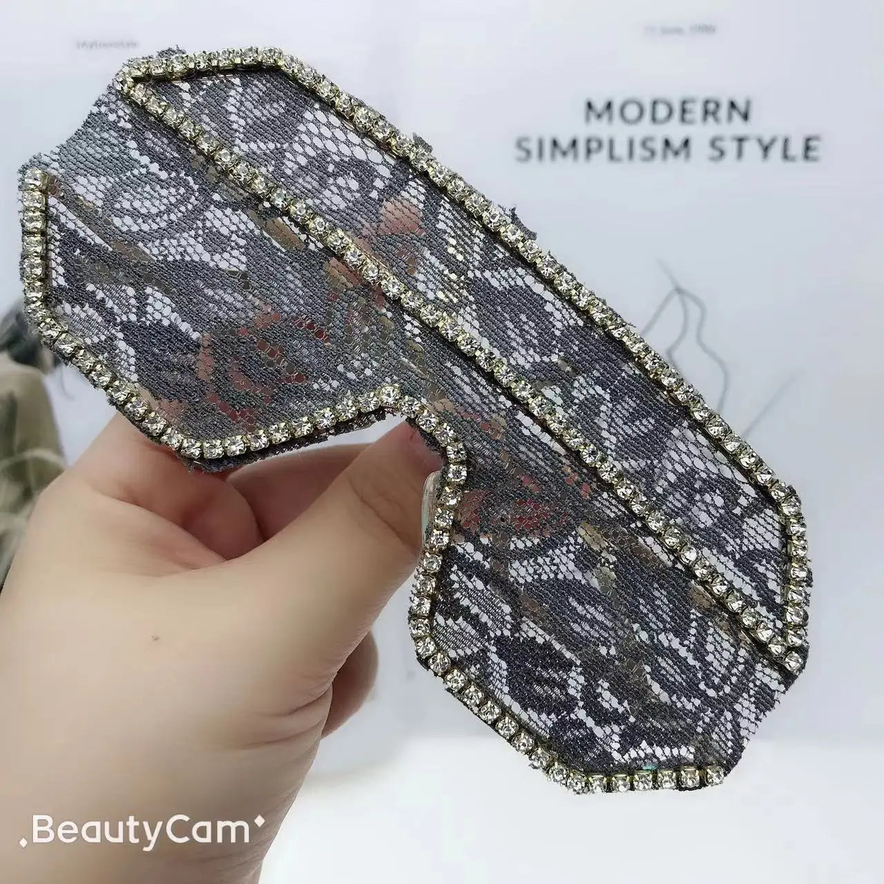 Lace Fashion Women Party Sunglasses DIY Handmade Diamond Oversized Eyewear