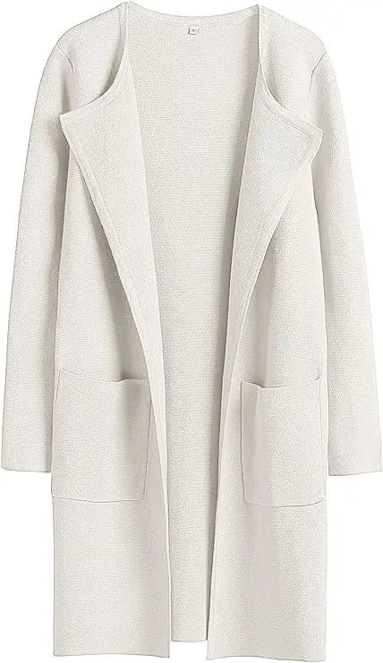 Womens Knit Cardigan Sweaters Oversized Open Front Long Sleeve Lapel Casual Jacket 2023 Fall Coat Dressy Coatigan