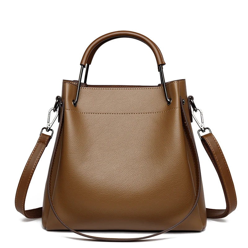 2025 Girl Daily Casual PU Leather Crossbody Shoulder Buckets Fashion Bags Large Capacity Crossbody Soft Shopping Ladies Handbags