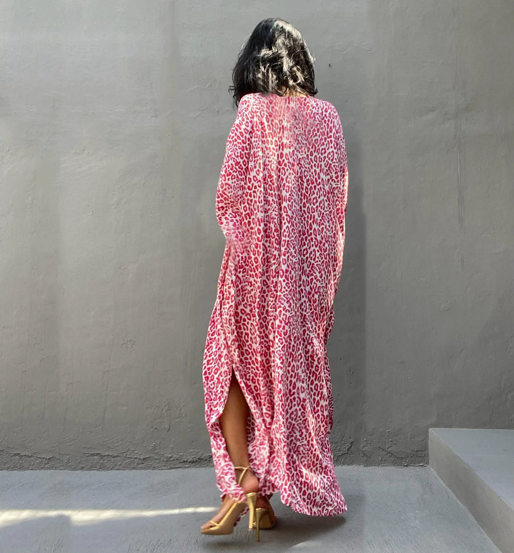 Kimono Bohemian Beach Swimsuit Cover Up Pareo Beach Women Tunics Beachwear 2023 Summer Long Bikini Blouse beach outfit for women