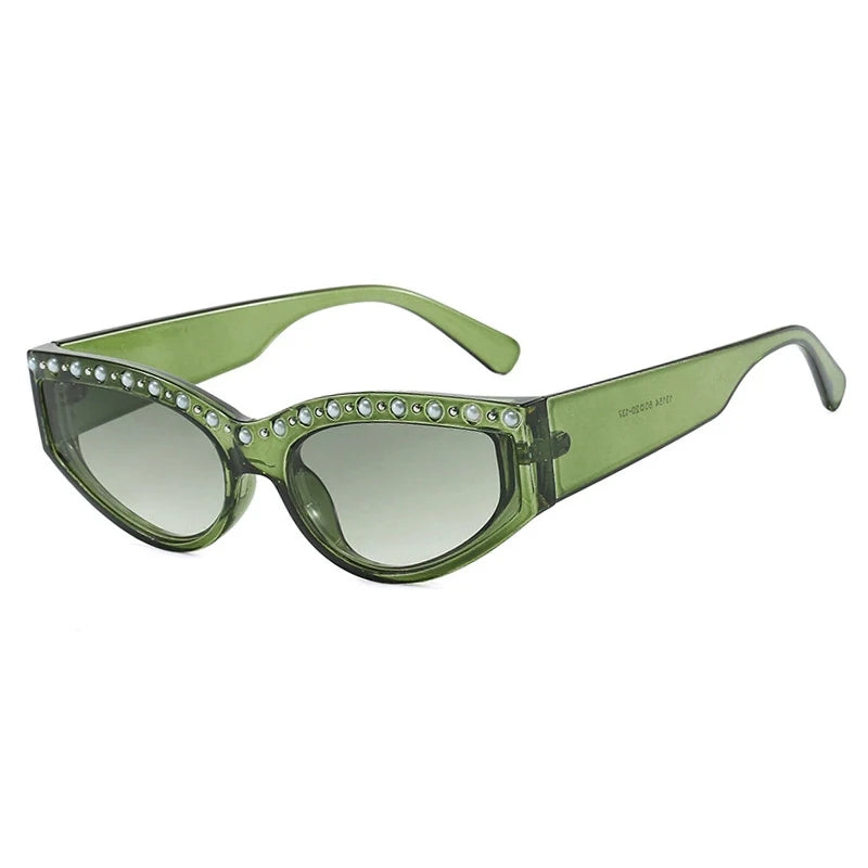 Vintage Luxury Designer Rhinestone Sunglasses Women Trendy Cat Eye Sun Glasses Male Summer Traveling Shades UV400 Lentes Mujer