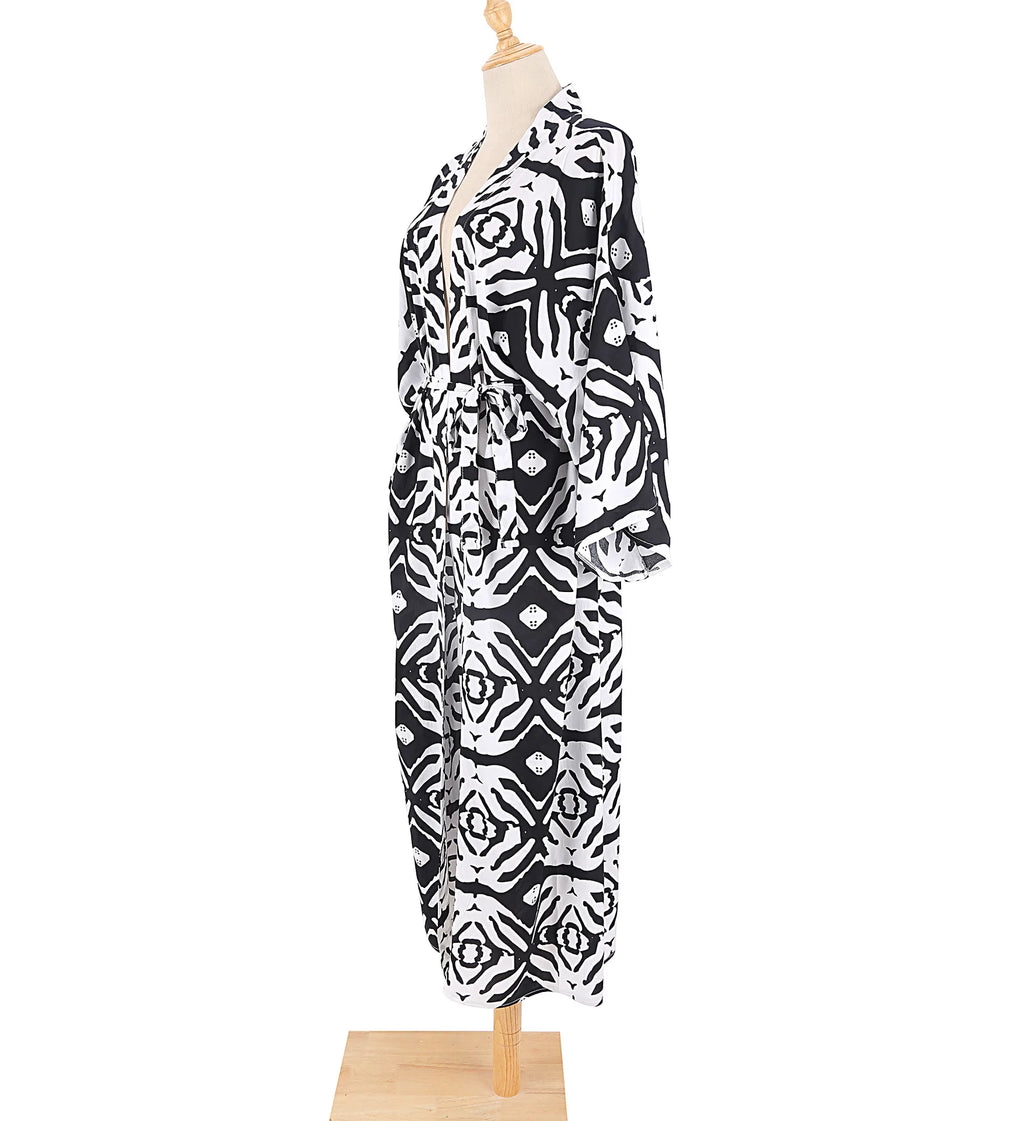 Kimono Bohemian Beach Swimsuit Cover Up Pareo Beach Women Tunics Beachwear 2023 Summer Long Bikini Blouse beach outfit for women