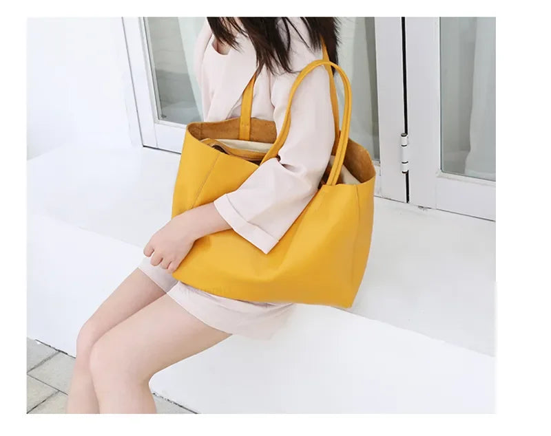 Women Luxury Bag Casual Tote Female Fashion Summer Beach Handbag Lady Popular Soft Cowhide Genuine Leather Shoulder Shopping Bag