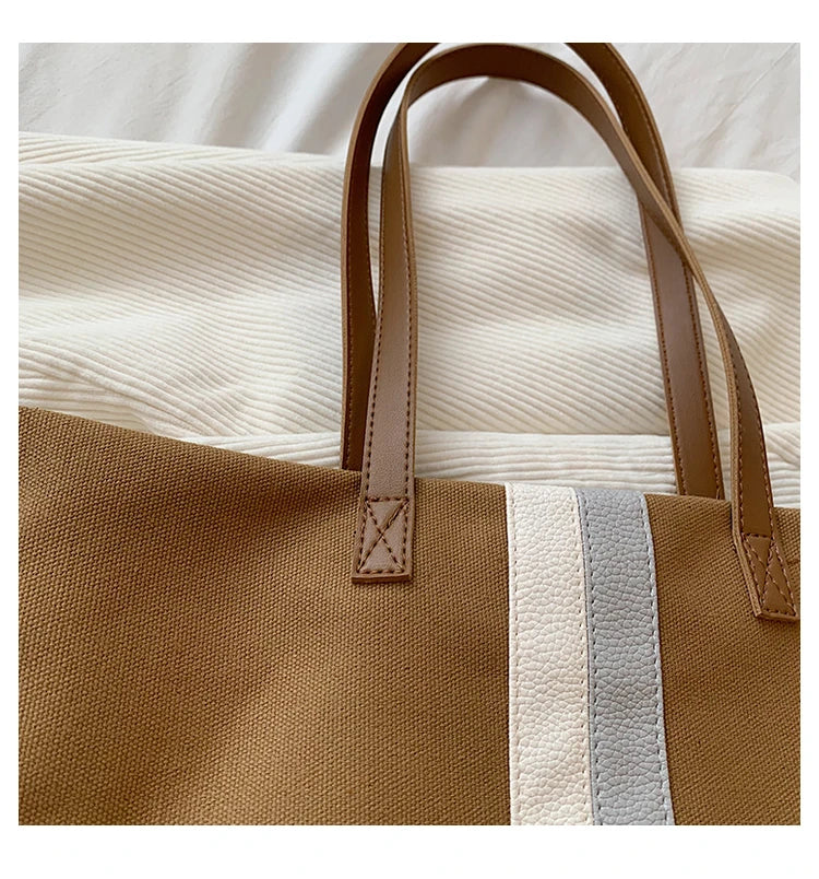 2025 New Style Student Women Bags Tote Canvas Daily Fashionable Multi-function High Capacity Leisure Books Soft Surface Simple