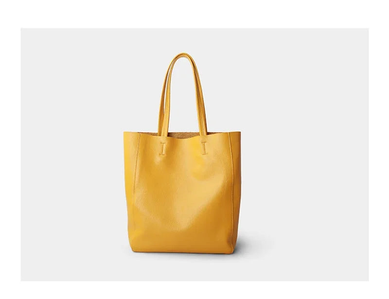 Women Luxury Bag Casual Tote Female Fashion Summer Beach Handbag Lady Popular Soft Cowhide Genuine Leather Shoulder Shopping Bag