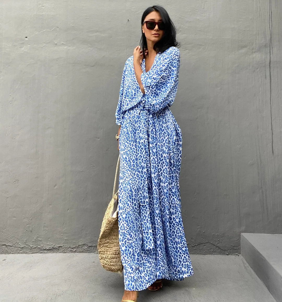 Kimono Bohemian Beach Swimsuit Cover Up Pareo Beach Women Tunics Beachwear 2023 Summer Long Bikini Blouse beach outfit for women
