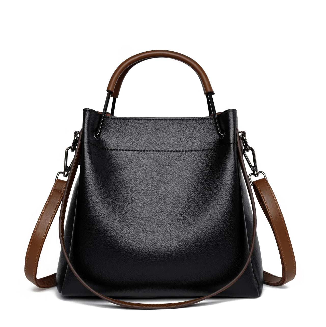 2025 Girl Daily Casual PU Leather Crossbody Shoulder Buckets Fashion Bags Large Capacity Crossbody Soft Shopping Ladies Handbags