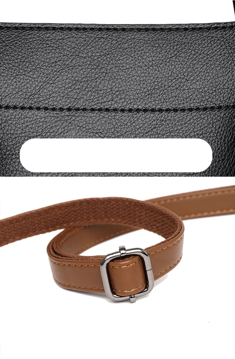 2025 Girl Daily Casual PU Leather Crossbody Shoulder Buckets Fashion Bags Large Capacity Crossbody Soft Shopping Ladies Handbags