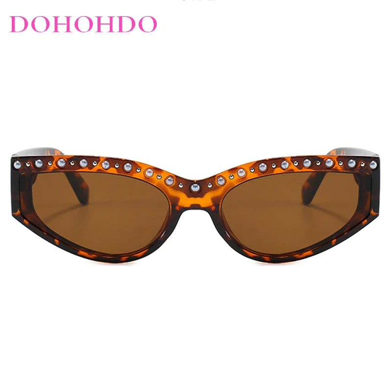 Vintage Luxury Designer Rhinestone Sunglasses Women Trendy Cat Eye Sun Glasses Male Summer Traveling Shades UV400 Lentes Mujer