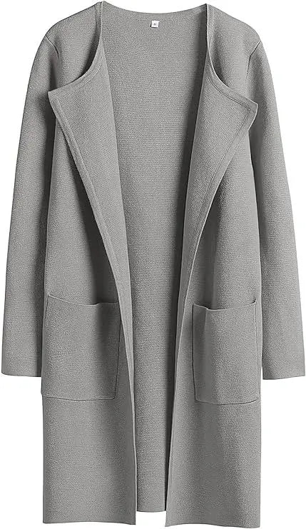 Womens Knit Cardigan Sweaters Oversized Open Front Long Sleeve Lapel Casual Jacket 2023 Fall Coat Dressy Coatigan