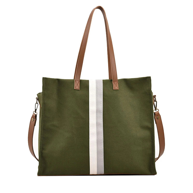 2025 New Style Student Women Bags Tote Canvas Daily Fashionable Multi-function High Capacity Leisure Books Soft Surface Simple