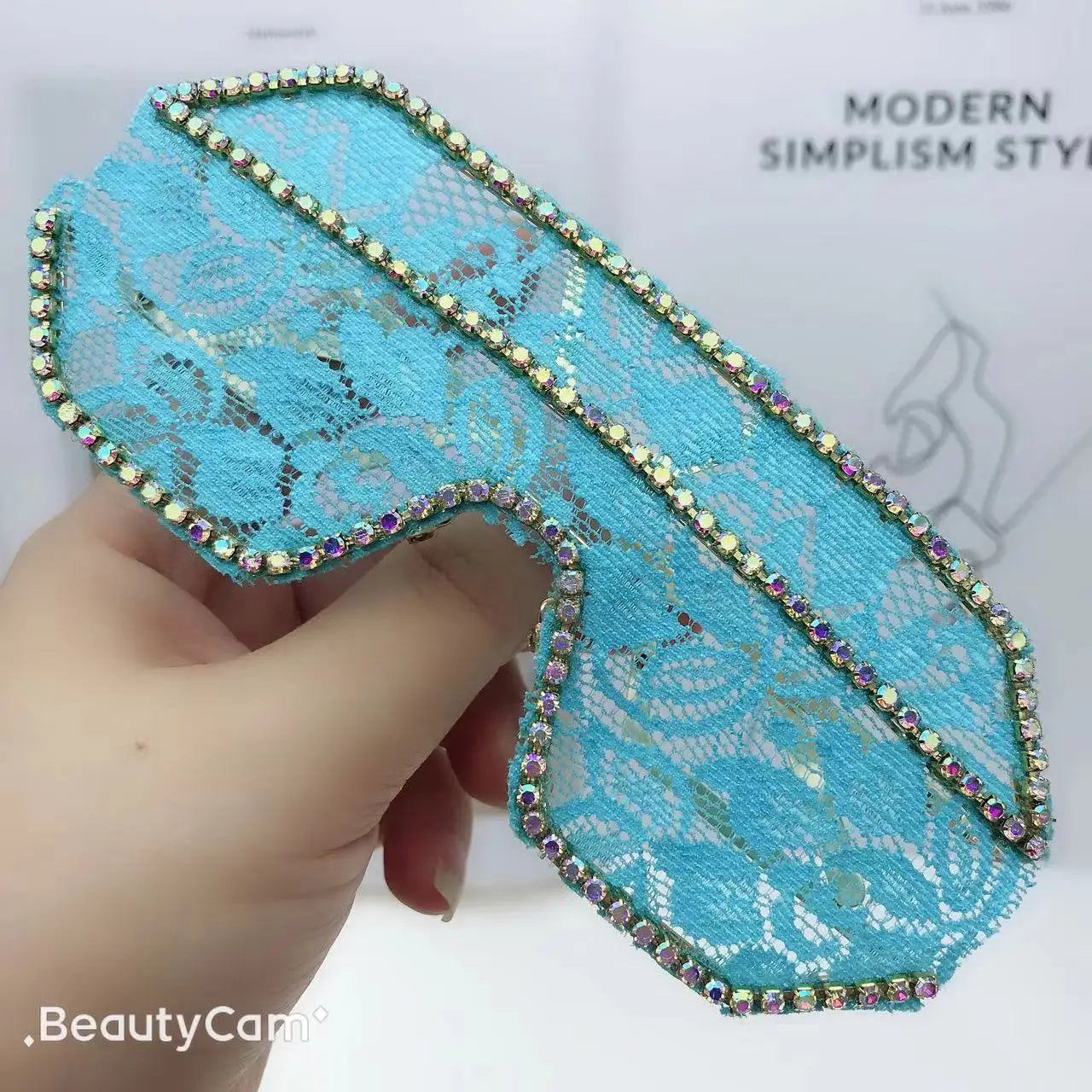 Lace Fashion Women Party Sunglasses DIY Handmade Diamond Oversized Eyewear