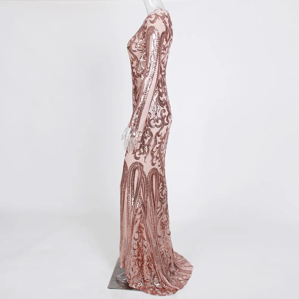 2024 Club Clothing Women Dress Summer Bandage Dress Evening Party Sexy Floor-Length Garment Sleeves O-Neck