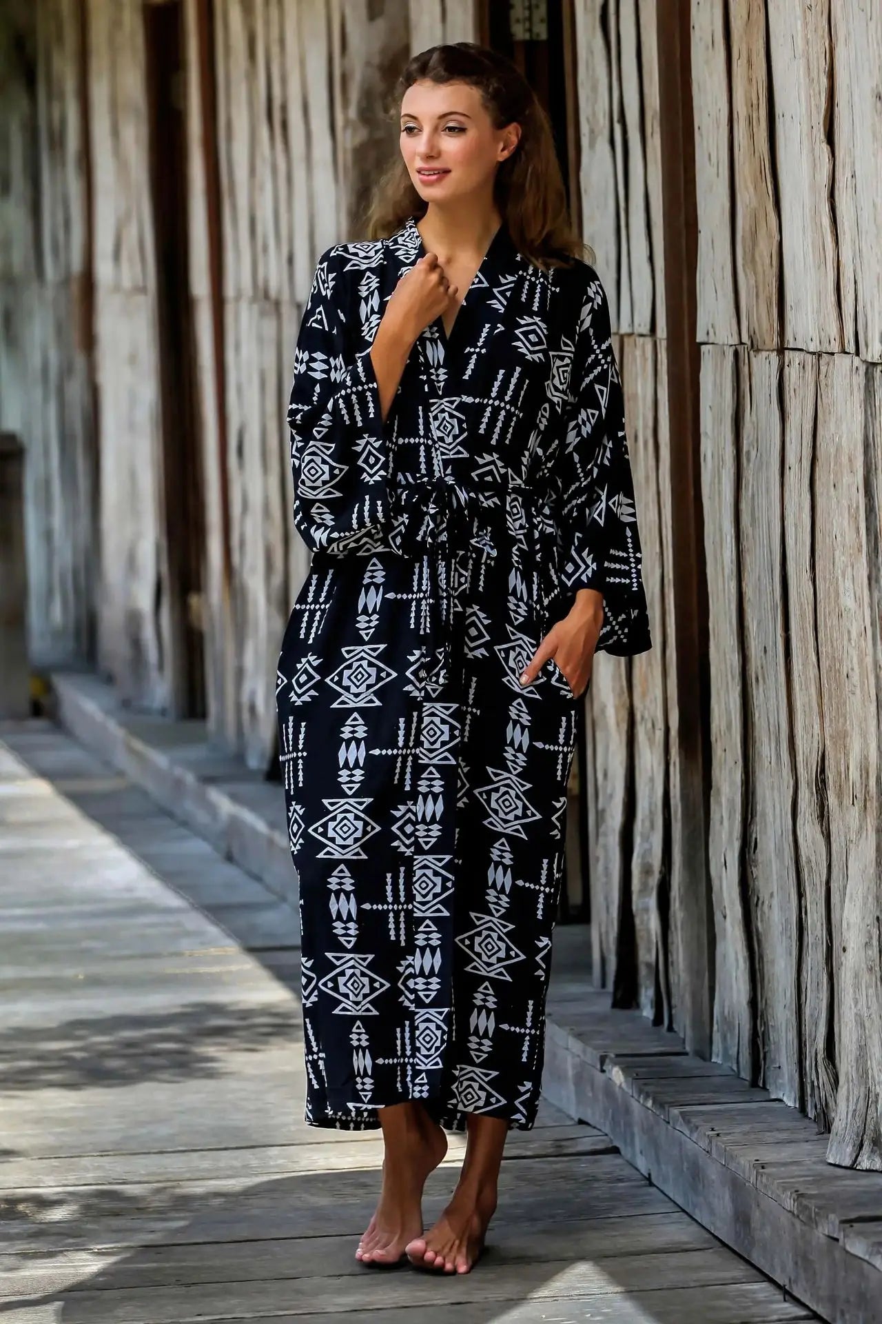 Kimono Bohemian Beach Swimsuit Cover Up Pareo Beach Women Tunics Beachwear 2023 Summer Long Bikini Blouse beach outfit for women