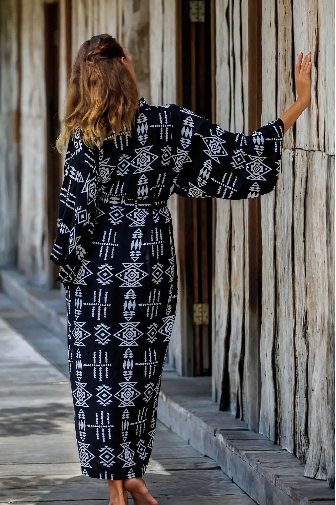 Kimono Bohemian Beach Swimsuit Cover Up Pareo Beach Women Tunics Beachwear 2023 Summer Long Bikini Blouse beach outfit for women