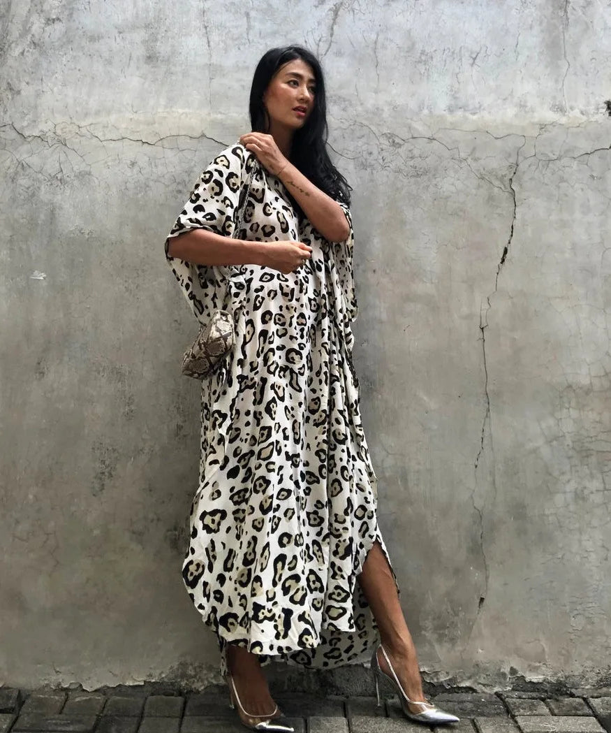 Kimono Bohemian Beach Swimsuit Cover Up Pareo Beach Women Tunics Beachwear 2023 Summer Long Bikini Blouse beach outfit for women