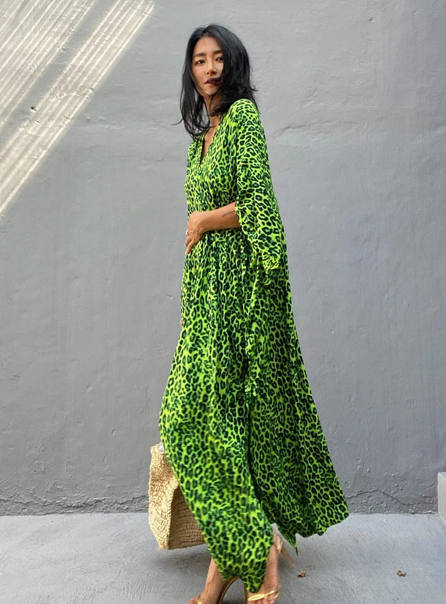 Kimono Bohemian Beach Swimsuit Cover Up Pareo Beach Women Tunics Beachwear 2023 Summer Long Bikini Blouse beach outfit for women